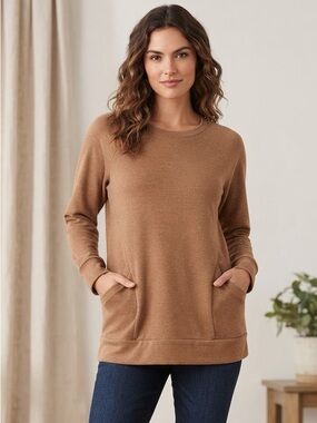 You & Me Camel Brown Pullover Sweater